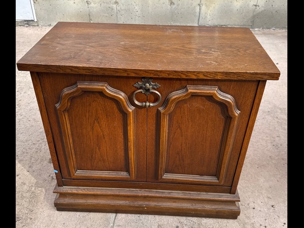 Drop Front Vinyl Record Storage Cabinet