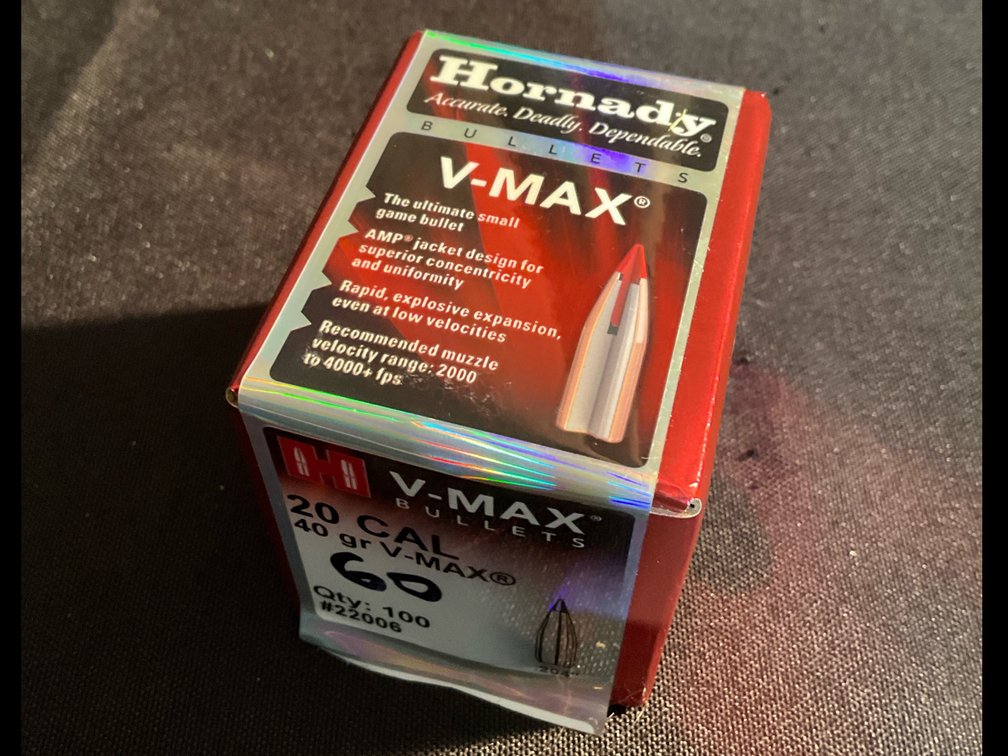 Hornady 20 Cal. .204” 40gr V-MAX Bullets (60)