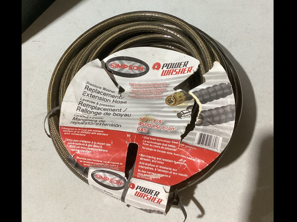 Pressure Washer Replacement Extension Hose - 50’x3/8”