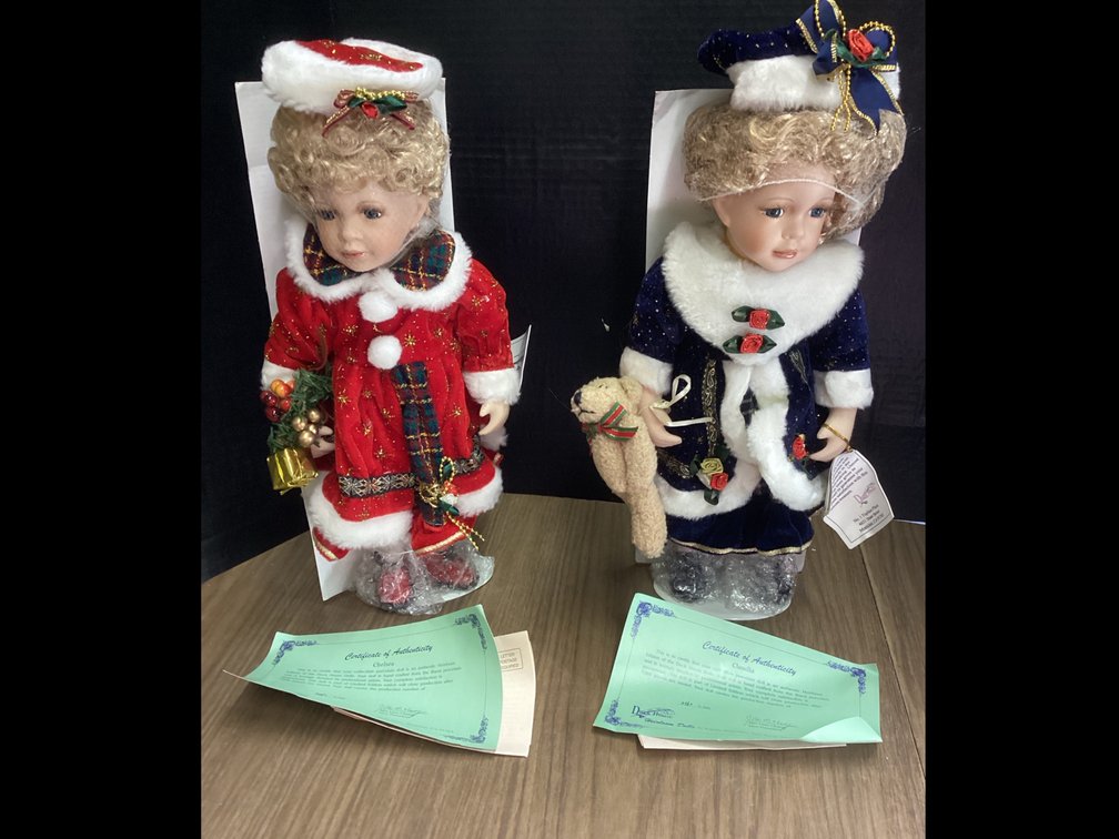 Porcelain Heirloom Christmas Dolls