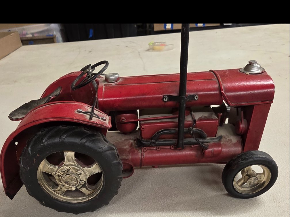 Red Metal Tractor Toy