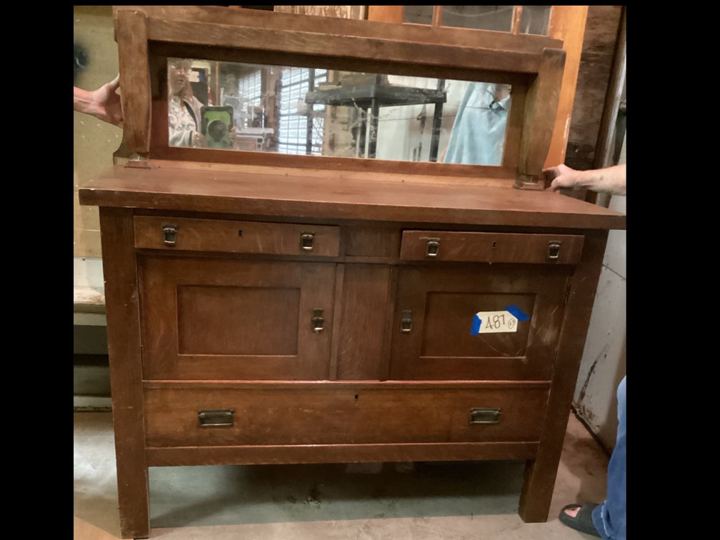 Antique Buffet with Lead Mirror