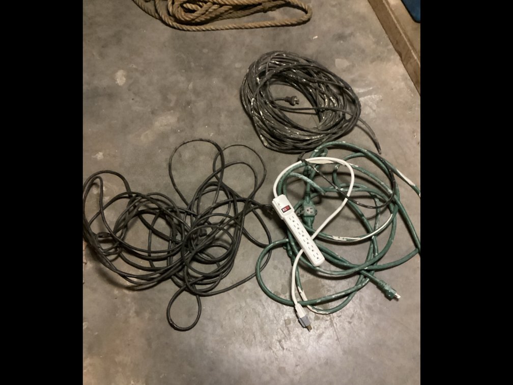 Assorted Extension Cords & Power Strip