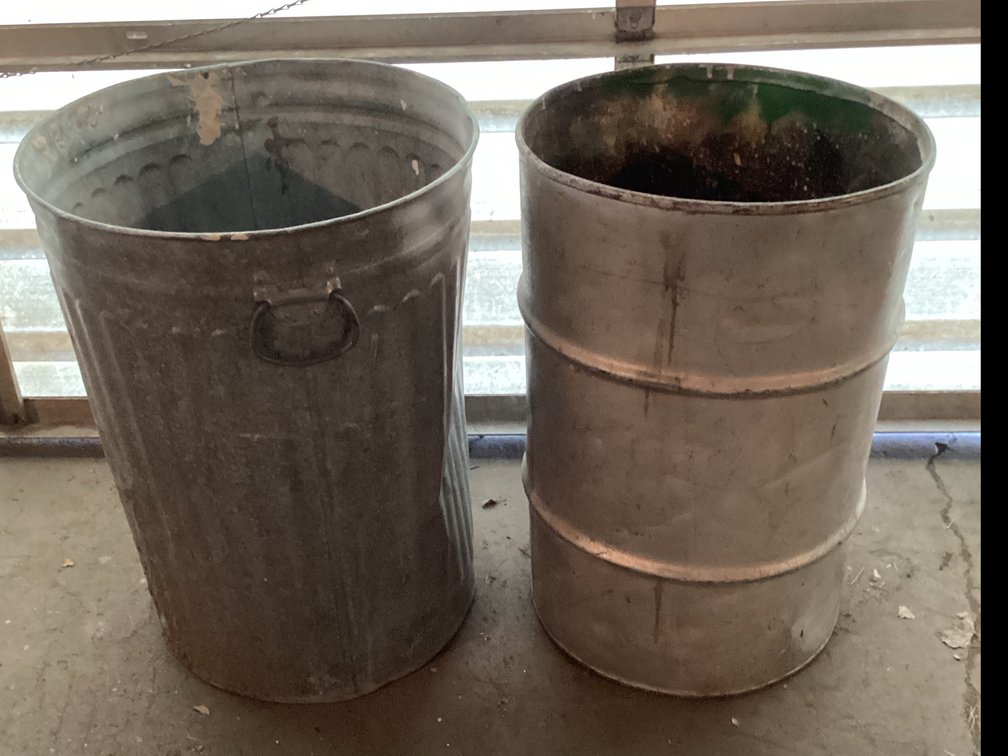 Metal Barrel & Trash Can