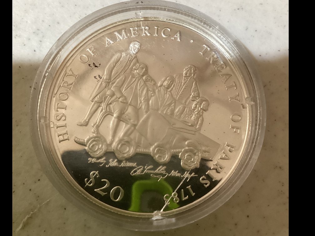 Treaty Of Paris 20$ Coin Silver