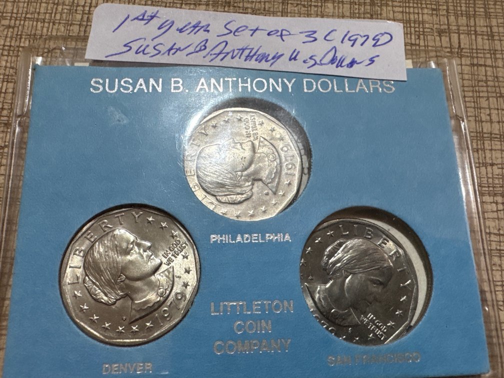 1st Year Set of 3 1979 Susan B Anthony U.S. Coins