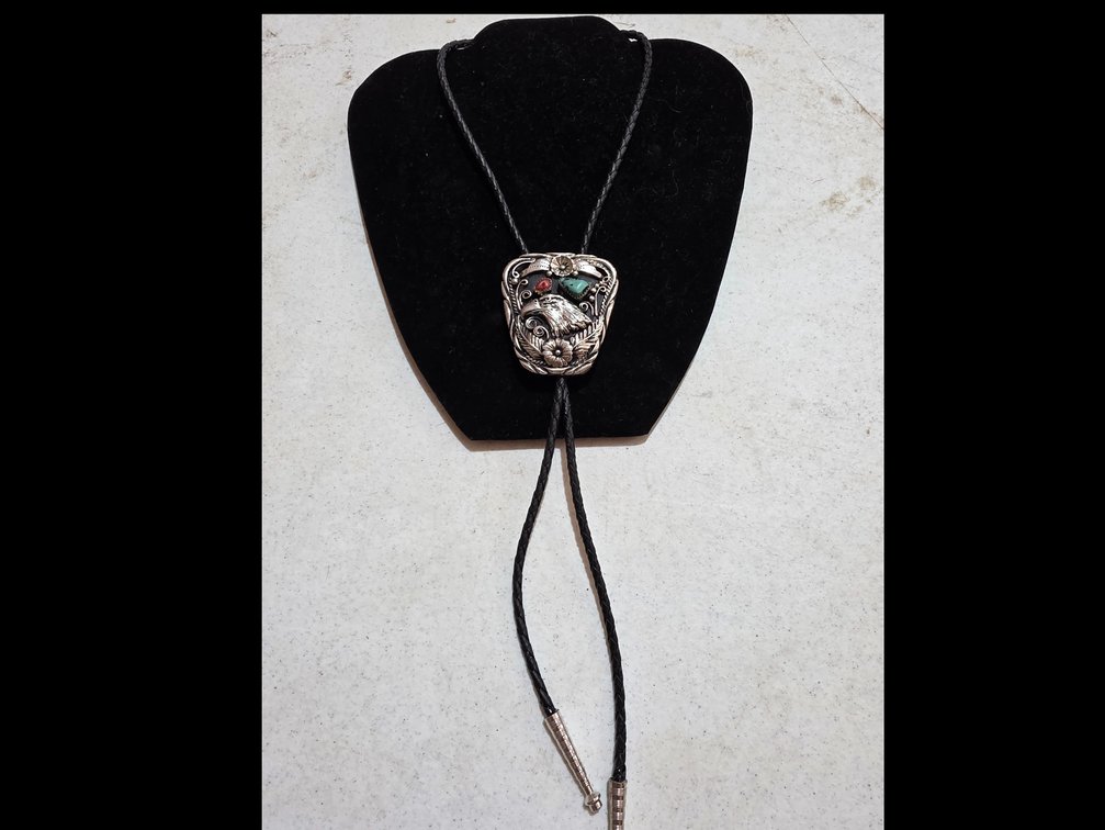 Turquoise and Coral Bolo Tie