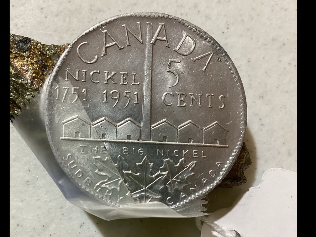 Commemorative Canadian Coin With Mounted Rock Specimen