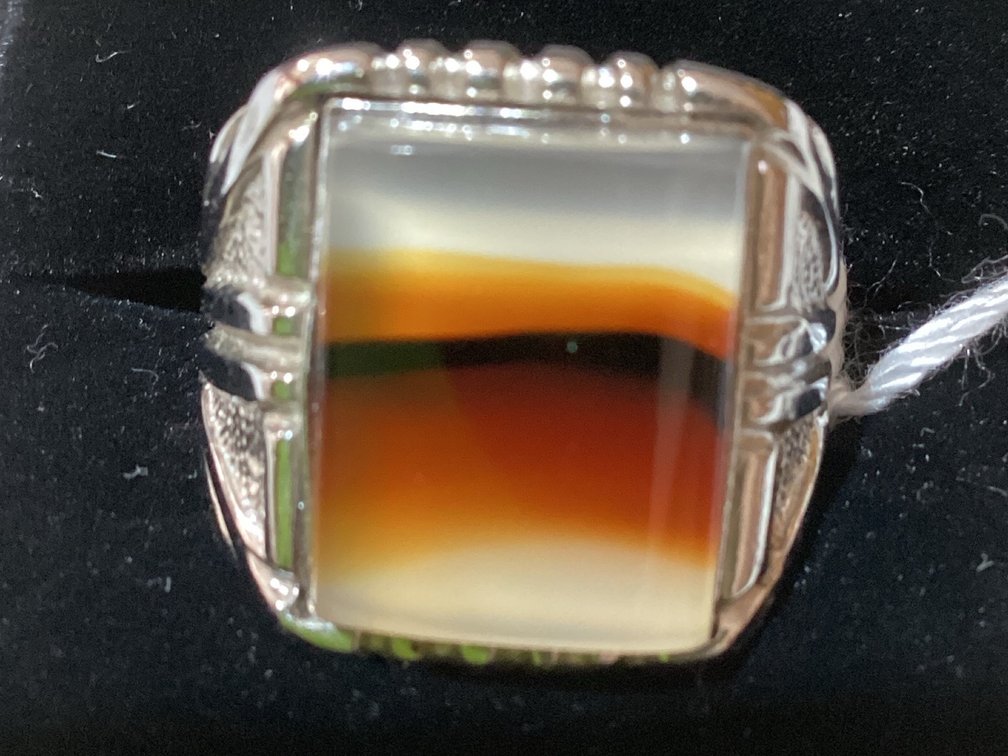 Montana Men’s Sterling Silver Agate Ring