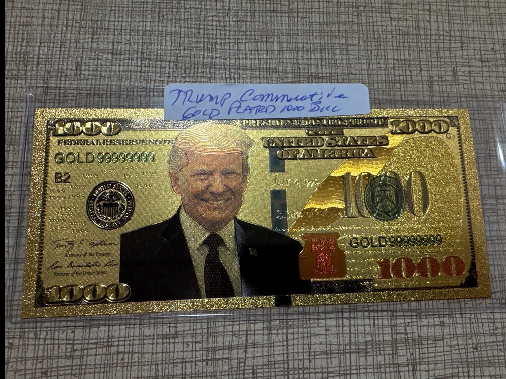Trump Commemorative Gold Plated 1000 Bill
