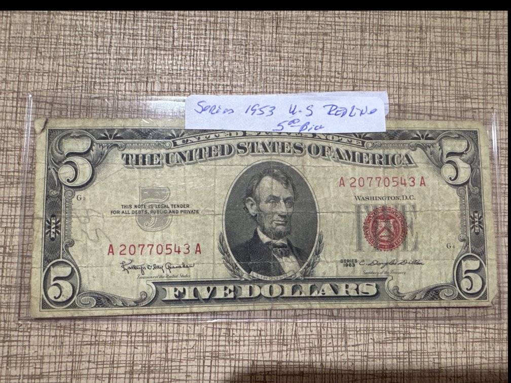 Series 1953 U.S. Redline $5 Bill
