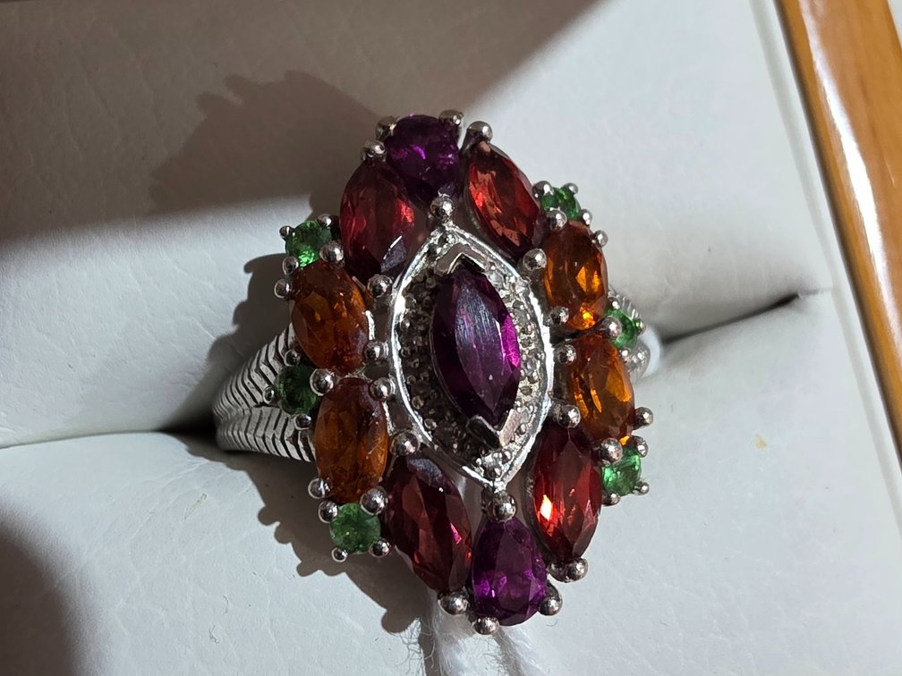 Ladies Sterling Garnet Ring