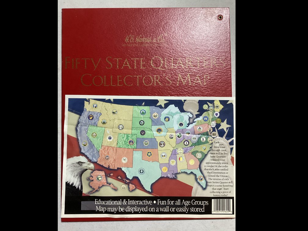 H.E.Harris & Co. Fifty State Quarter Collection With Coins