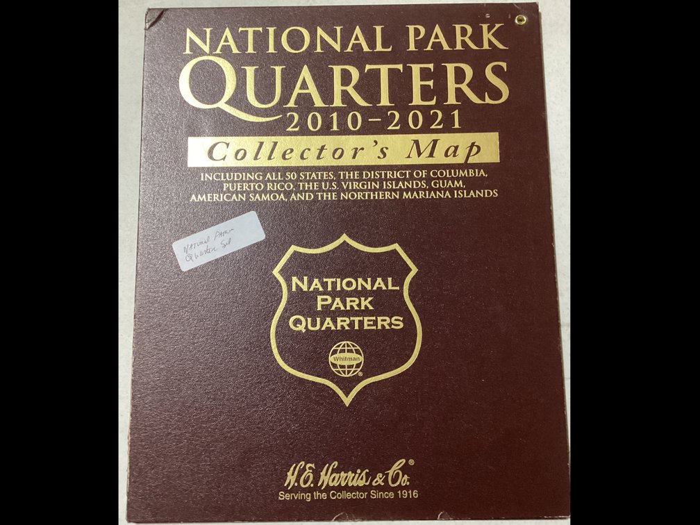 H.E. National Park Quarters 2010-2021 Collectors Map With Quarters