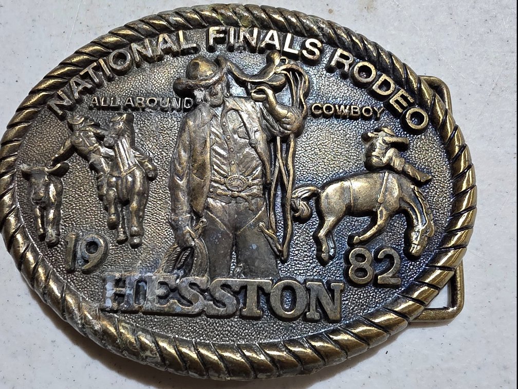 Hesston National Finalals Rodeo Eighth Edition Collectors Beltbuckle
