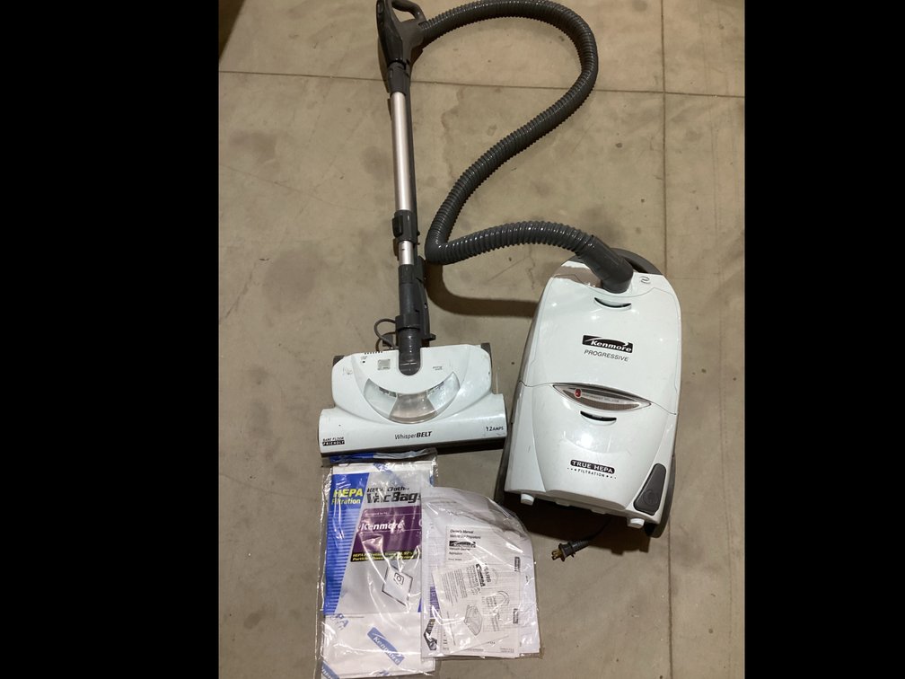 Kenmore Whisper Belt Canister Vacuum Cleaner With Bags
