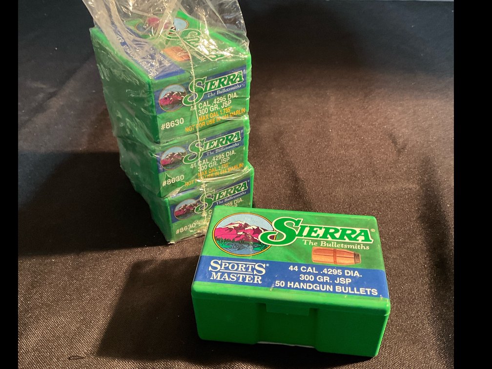 Sierra 44 Cal. .4295” 300gr. JSP Handgun Bullets (200)