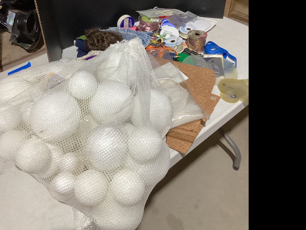 Craft Items - Styrofoam Balls - Ribbon - Hot Glue Guns Etc