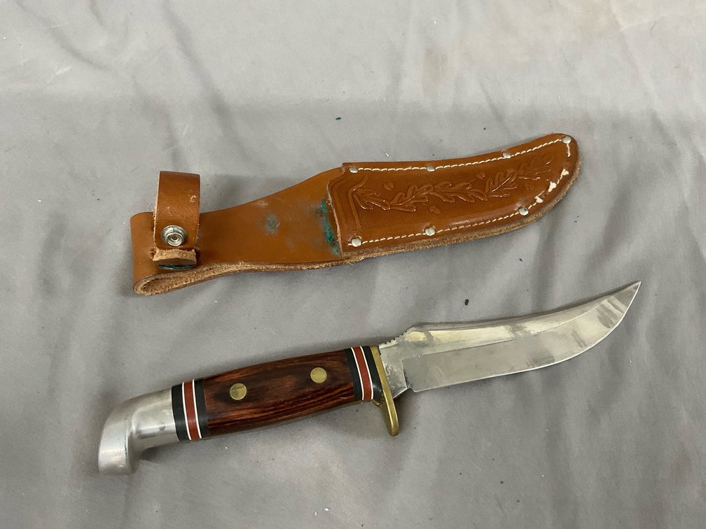 Western Fixed Blade Knife W/ Leather Sheath