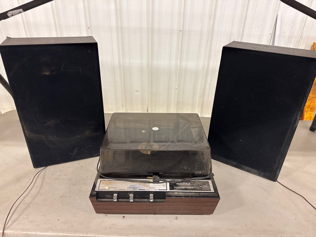 Concert Hall Stereo Sound system Record Player W/Speakers