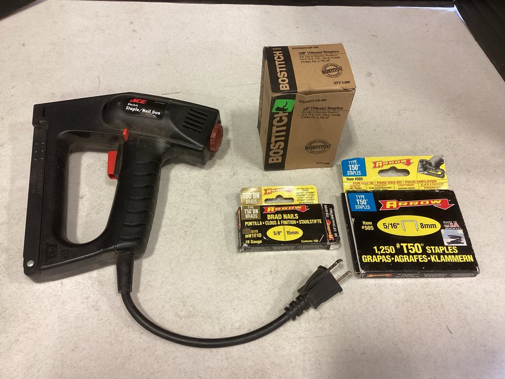 Ace Electric Staple / Nail Gun With Staples & Brad Nails