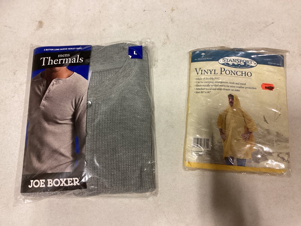 Vinyl Poncho & Mens Thermal Shirt