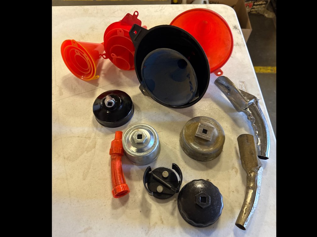 Funnels, Oil Spouts, and Oil Cap Filters