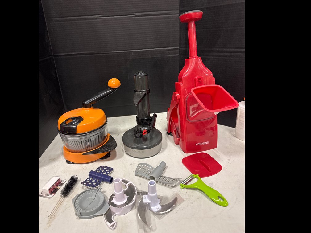 Kitchen HQ Mandoline/ Starfrit Electric Fruit Apple Peeler, and Food Processor W/ Accessories