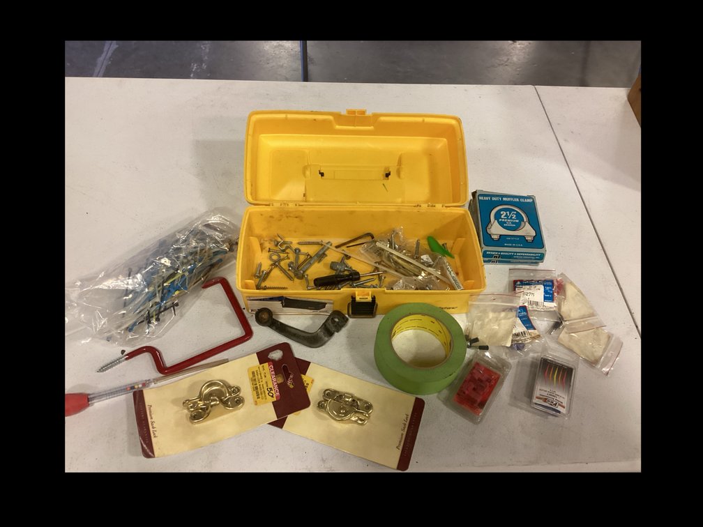 Plastic Toolbox With Assorted Items