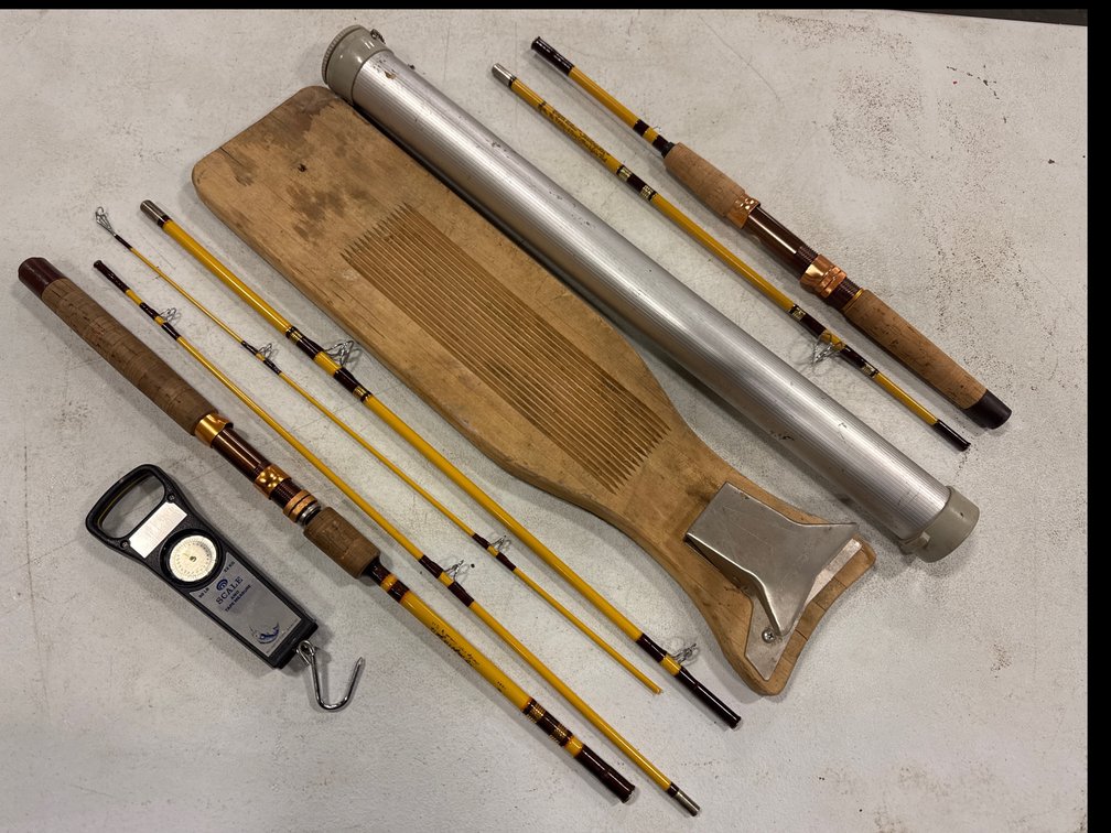 Eagle Claw Fishing Pole, Fillet Board, and Scale
