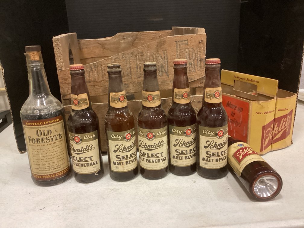Schmidt Select Beer Bottles & Old Forster Bourbon