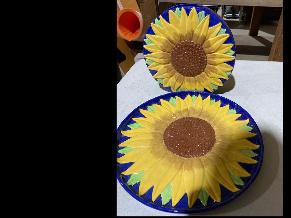 Sunflower Plate & Sunflower Vase