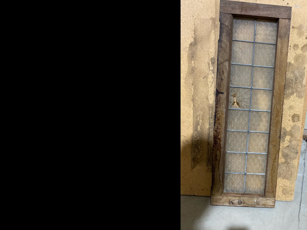 multi-pane leaded textured glass insert
