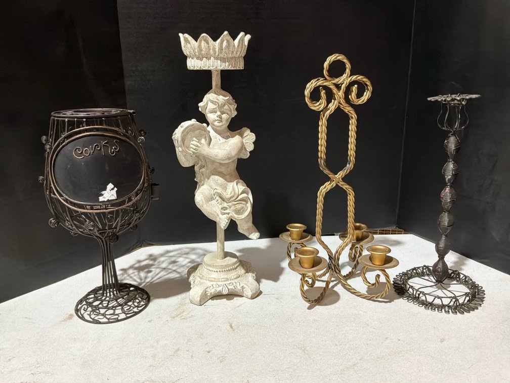 Candle Holders & Cork Wine Holder