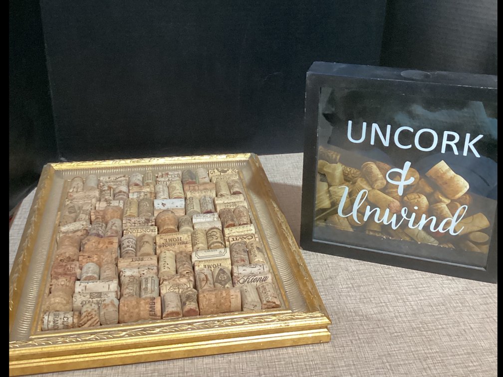 Framed Cork Picture & Cork Holder Frame