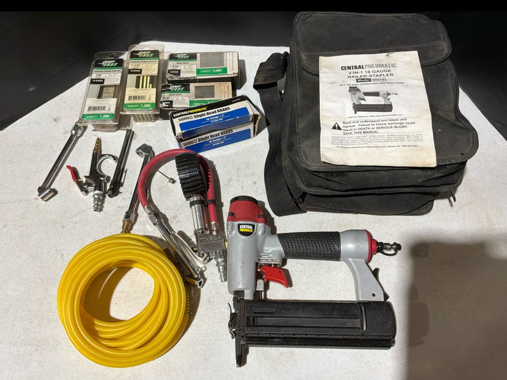 Central Pneumatic Nail/ Stapler With Nails