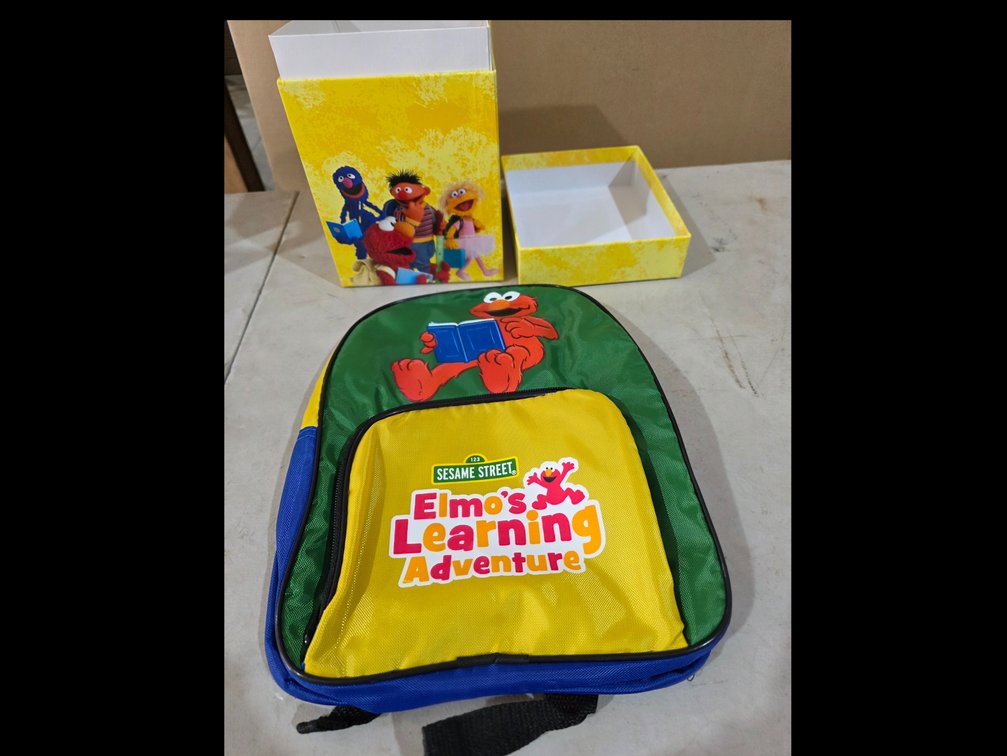 Elmos Learning Adventure Backpack in Box
