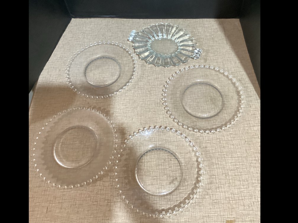 Glass Lunchen Plates & Serving Dish