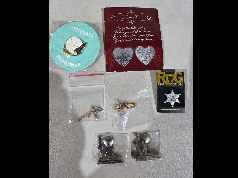 Necklace Pendants, Pins, Tokens