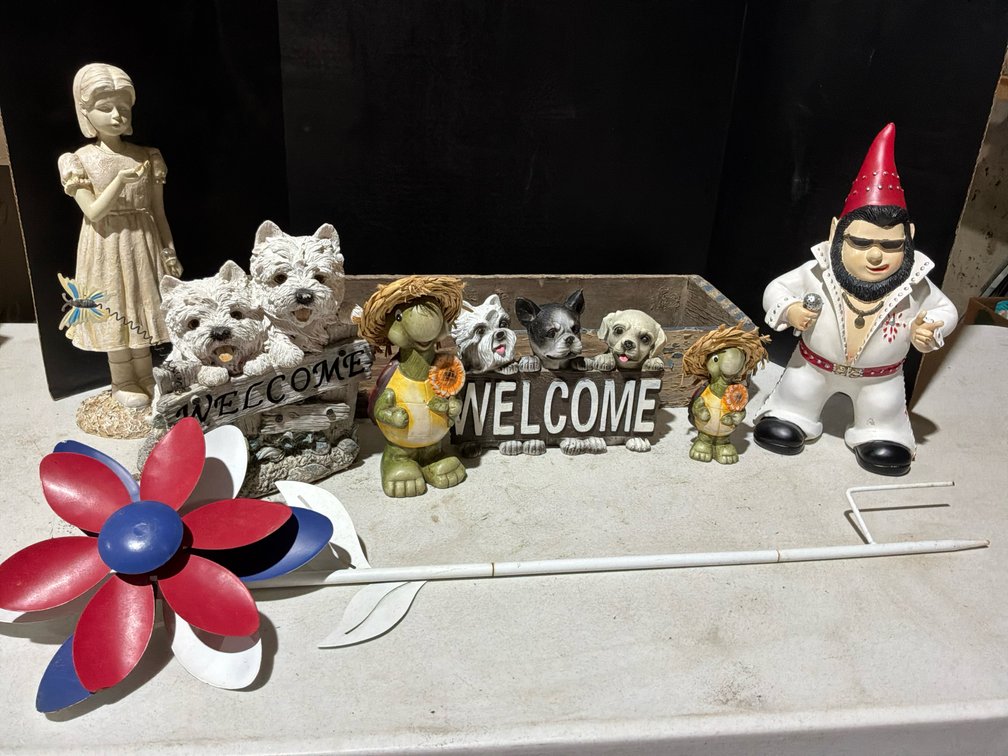 Yard Figurines & Flower Box