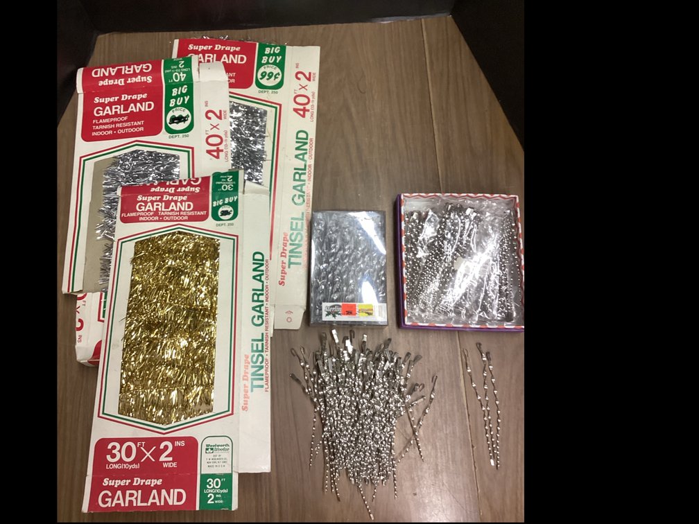 Metal & Plastic Clear Icicles With Vintage Garland