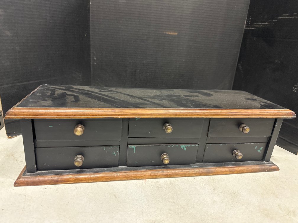 Wooden Display Cabinet W/ Assorted Batteries