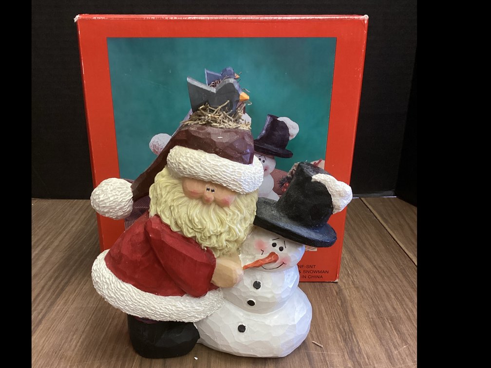 Santa & Snowman Figurine