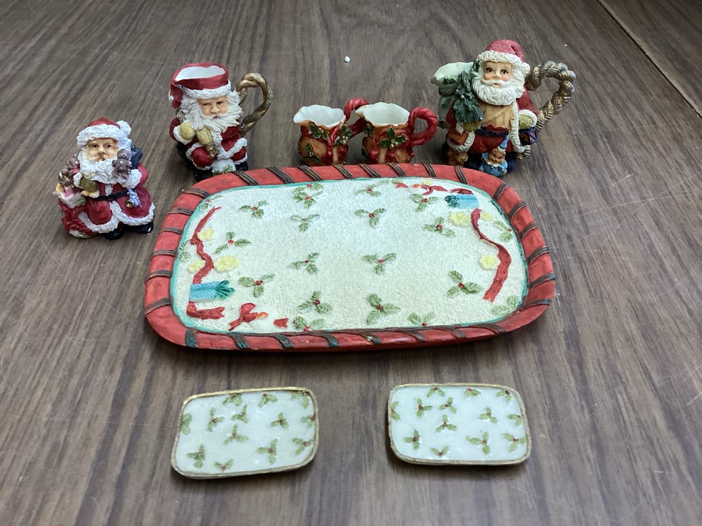 Miniature Santa Tea Set