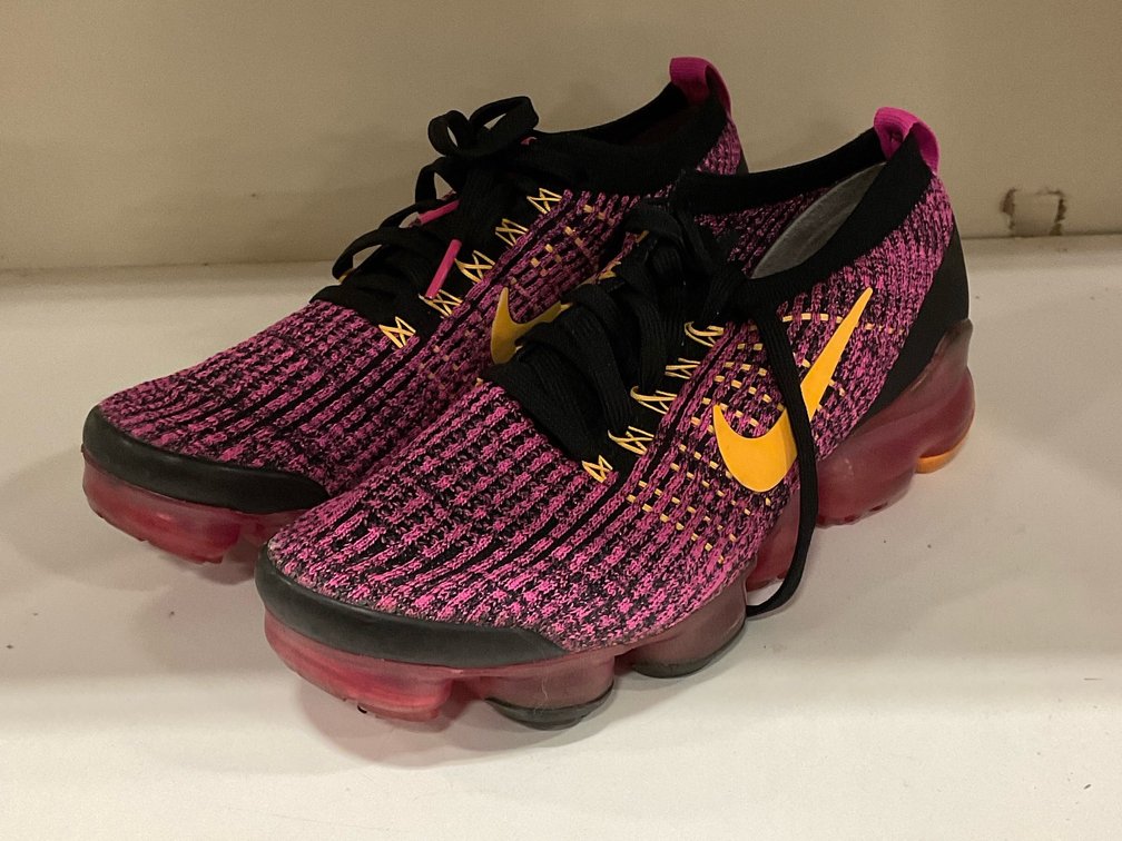 Nike Air VaporMax Flyknit 3 in the "Laser Fuchsia / Laser Orange