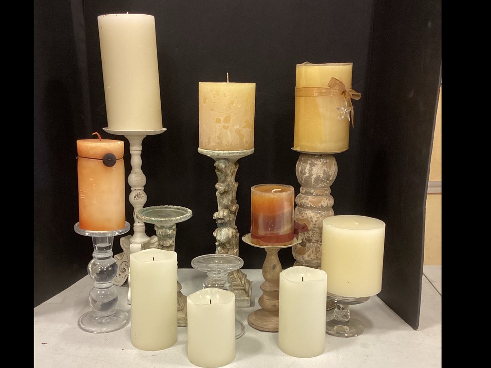 Candle Holders with Candles including 3 Battery Operated Candles