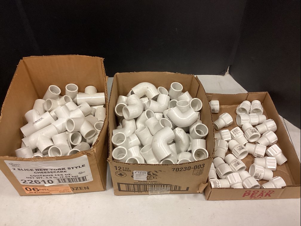1 Inch PVC fittings and 3/4 Inch Adapter Fittings