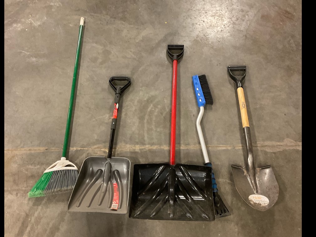 Spade, Snow Shovels & Broom