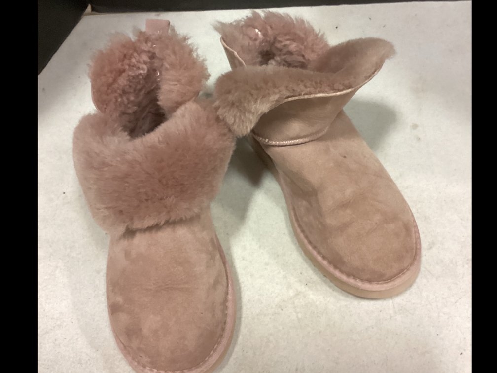 Womens Shearling Fold Boot Slipper - Size 9
