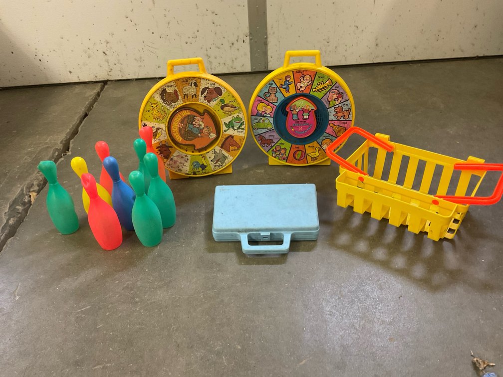 Mattel See n Say, Bowling Pins, Basket, & Case